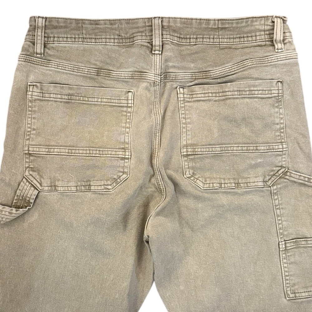 Cotton On Carpenter Pants Sage Green Fade Relaxed Tapered Crisp Denim Loop 32x29 - Picture 6 of 16